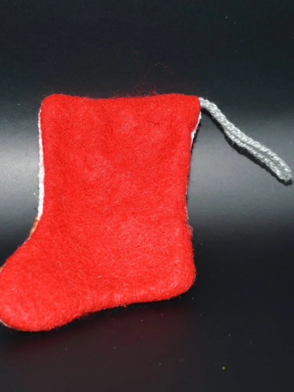 Cross Stitch Homemade Stocking Ornament - Santa
